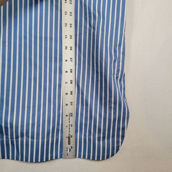 COS Women's Knitted Dress Sz M Black Blue White Striped Boxy Midi Sailor - Picture 7 of 8